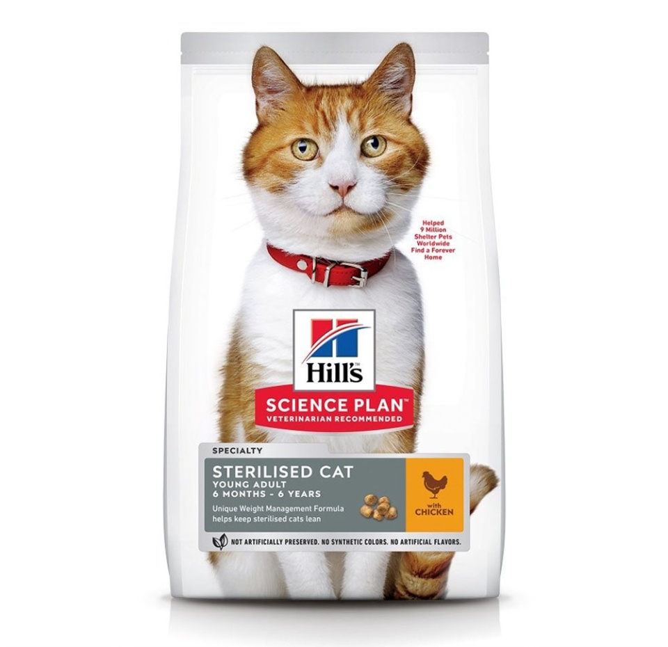 

Корм сухой с курицей для стерилизованых кошек младше 6 лет Hill's 300 г, Чешская республика