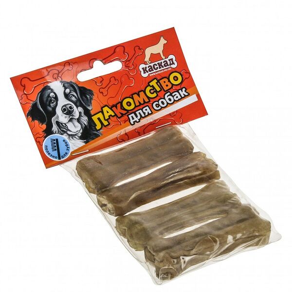 Кость из жил в блистере  8см (18-20гр.) 4шт в уп.