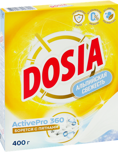 

Стиральный порошок Dosia Optima Альпийская свежесть 400 г