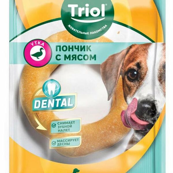 Лакомство для собак Triol пончик жевательный утка