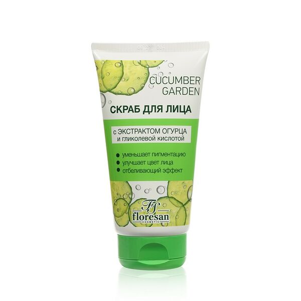 Скраб для лица Floresan Cucumber Garden с экстрактом огурца и с гликолиевой кислотой 150мл