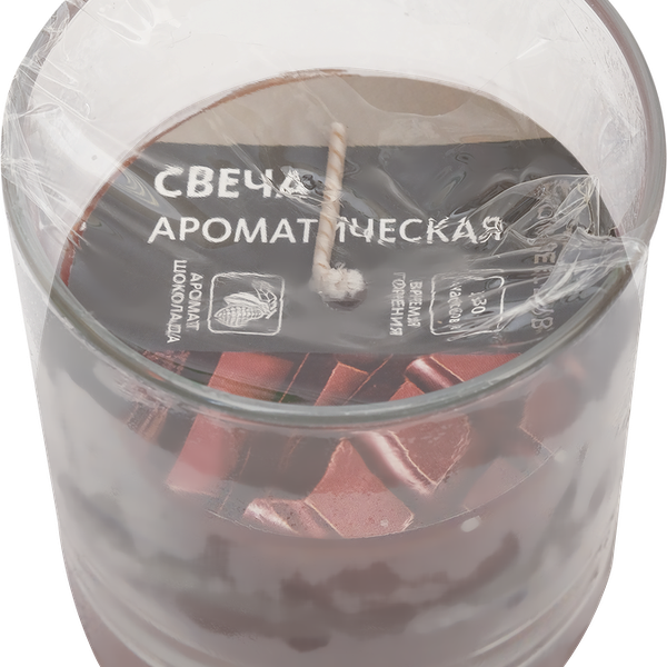 Свеча ароматическая HOMECLUB с ароматом шоколада, в стакане