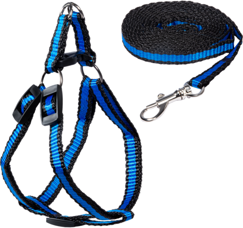 

Комплект для щенка GAMMA Шлейка 28-34x8,5см и поводок 1x130см из капрона