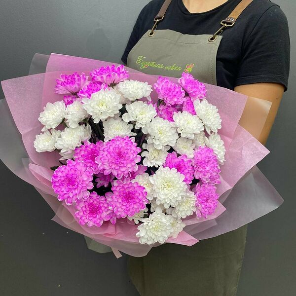 Букет из 9 кустовых хризантем