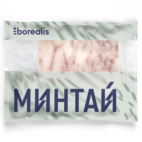 Минтай замороженный Borealis филе блочное без кожи 300 г
