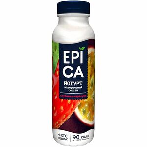 Йогурт Epica питьевой клубника-маракуйя 2.5%, 260 г