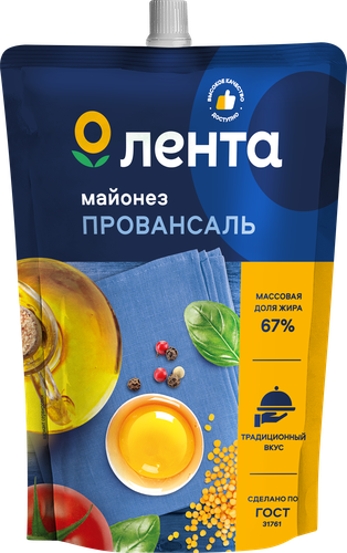

Майонез ЛЕНТА Провансаль 67%, 460мл
