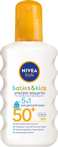 

Солнцезащитный спрей Nivea Sun Babies&Kids SPF 50+ Ультра защита для детей 200 мл