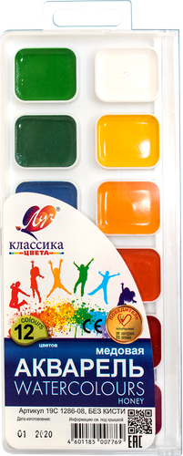 

Краски акварельные ЛУЧ Классика, 12 цветов, без кисти Арт. 19С 1286-08
