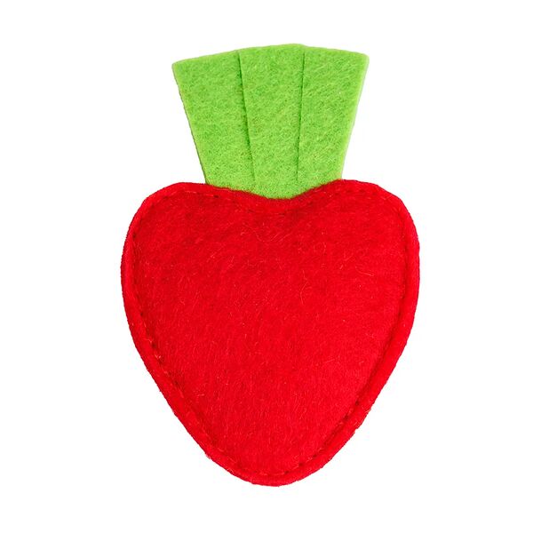 Игрушка с мятой для кошек Клубничка, 9х5,5х1,5 см, красная