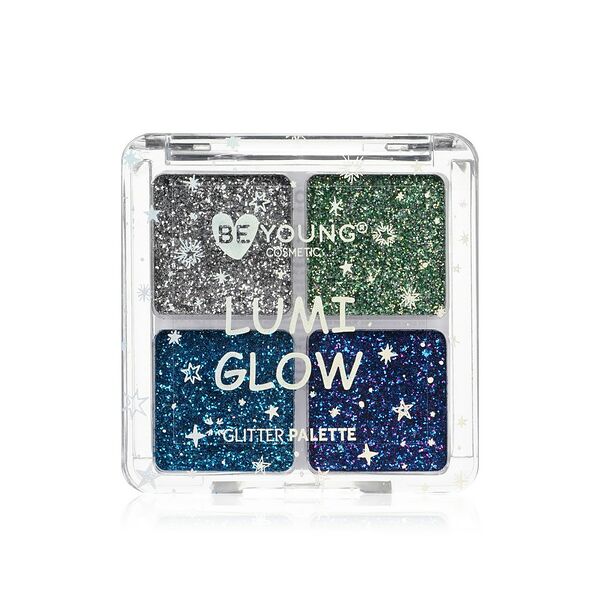 Палетка глиттеров для век BeYoung Lumi Glow, тон 3, 4 оттенка, 6г