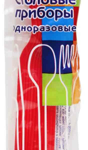 Вилки одноразовые Мистерия пластиковые красные, 12 шт.