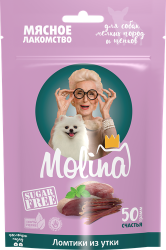 

Лакомство для собак Molina Ломтики из утки, 50 г