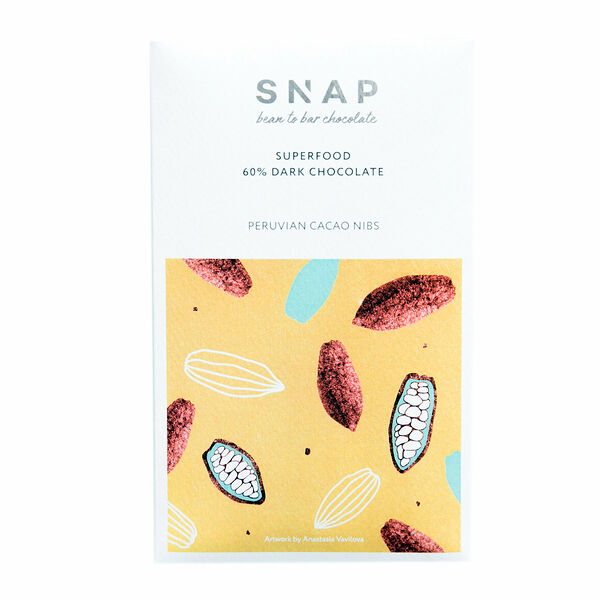 Шоколад горький 60% с какао-крупкой Superfood (Суперфуд) ТМ Snap (Снэп)