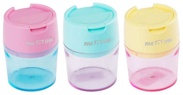 Точилка пластиковая Meshu 2 отверстия, в ассортименте