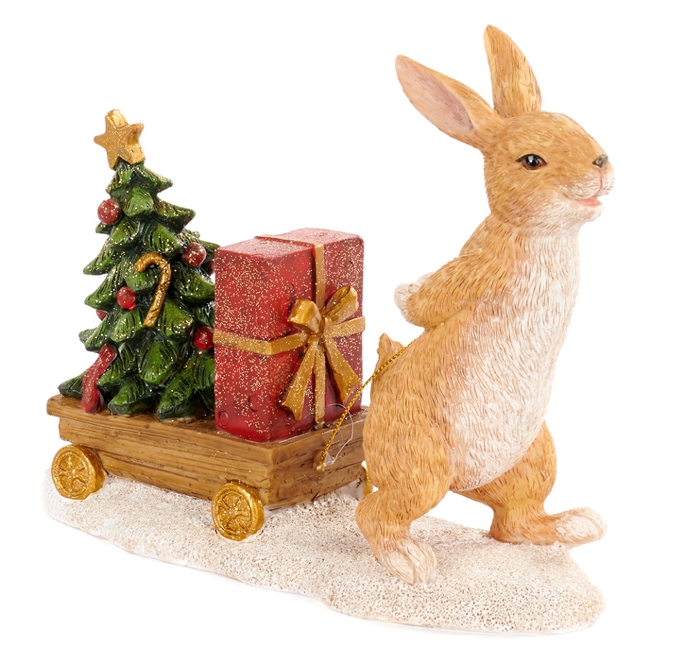 

Сувенир Goodwill Заяц с елкой и подарками 21см, Бельгия