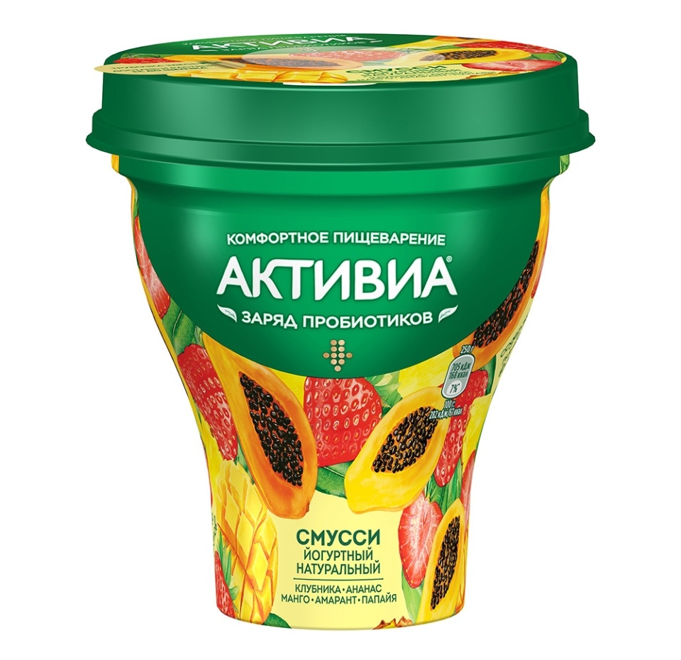 

Биопродукт йогуртный питьевой Активиа Смусси Клубника-ананас-манго-амарант-папайя 1% 250 г