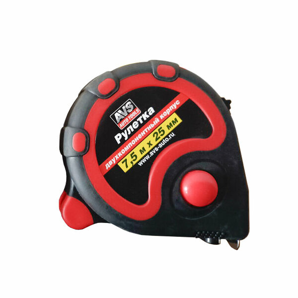 Рулетка 7,5м х 25 мм двухкомпонентный корпус (3 фиксатора) AVS MT7525R