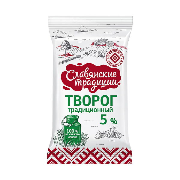 Творог жир. 5% вес 180г ТМ Славянский традиции