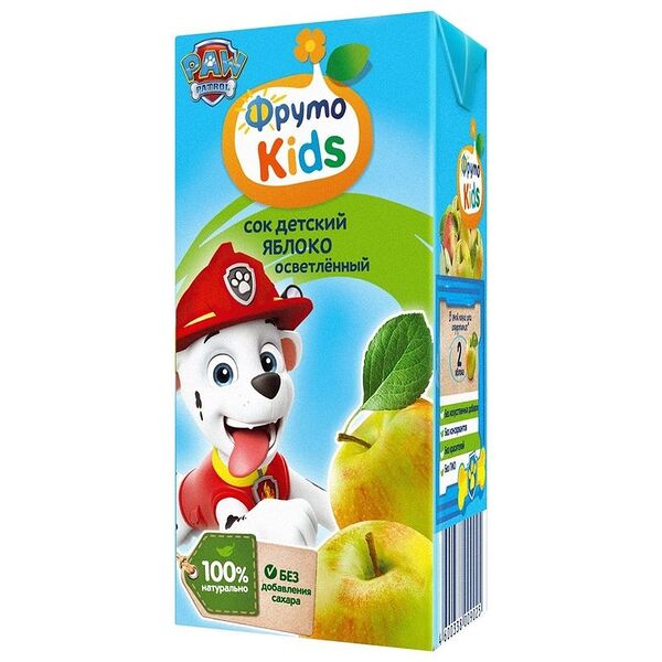 Сок ФрутоKids яблочный осветлённый 200мл