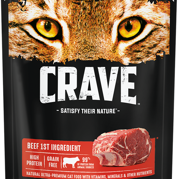 Корм консервированный для взрослых кошек CRAVE Говядина
