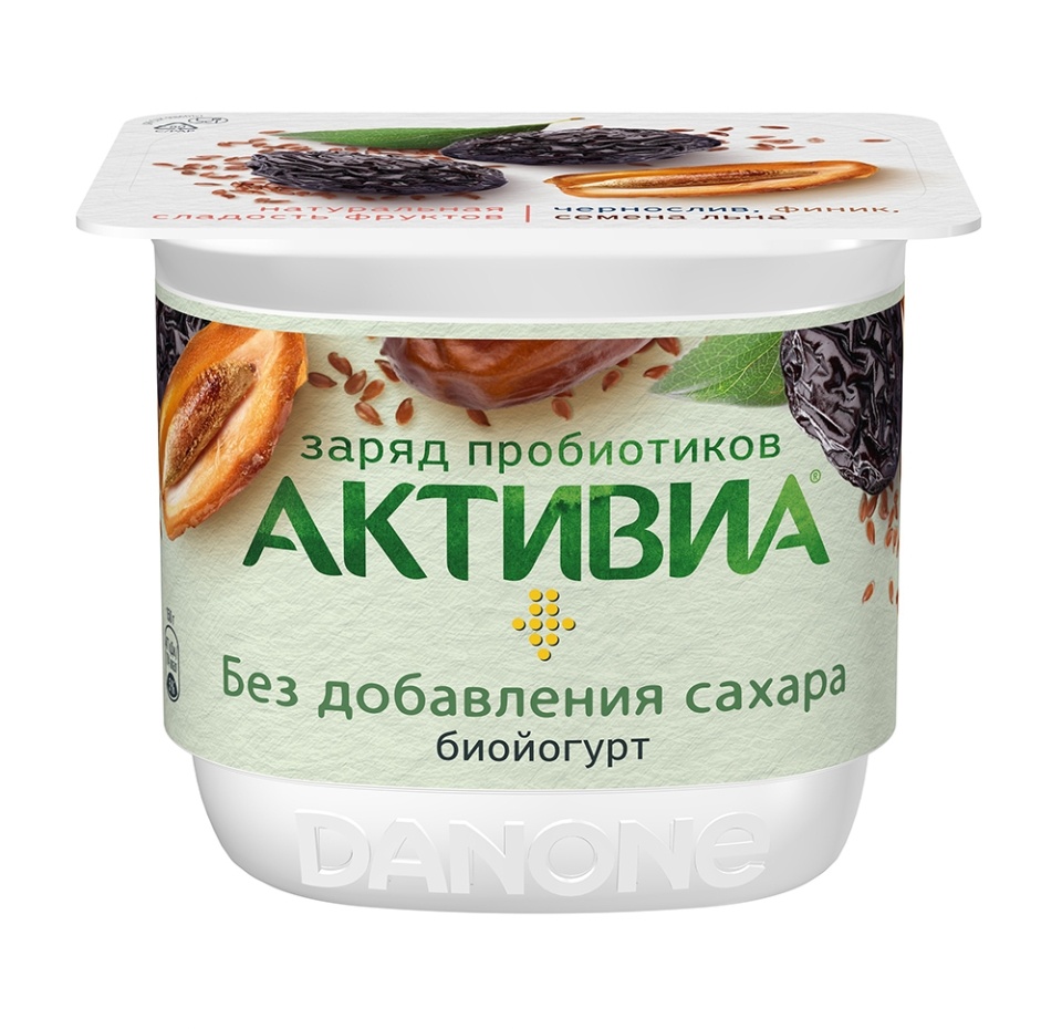 

Биойогурт Активиа Чернослив-финик-семена льна без сахара 2,9% 150 г