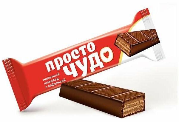 Батончик Просто чудо с вафлями и миндальной пастой