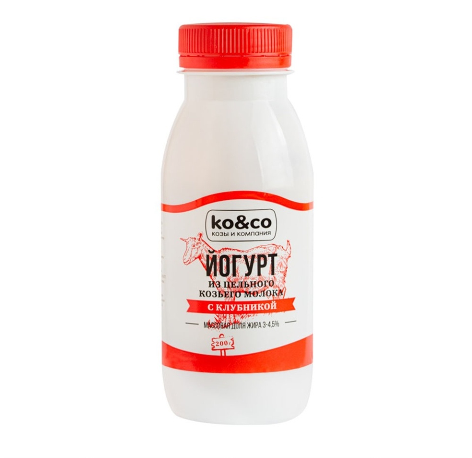 

Йогурт Ko&Co из цельного козьего молока с клубникой 3-4.5% 200 г