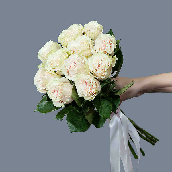 Монобукет 11 Роз Pink Mondial под ленту