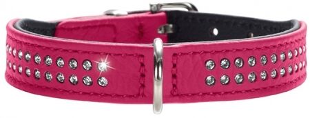 Hunter ошейник кожаный Diamond Petit 30 - 34 см., Розовый