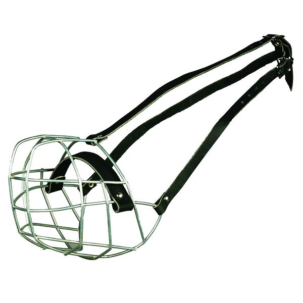 Намордник для ротвейлеров (девочка) металлический Каскад, обхват морды 44 см