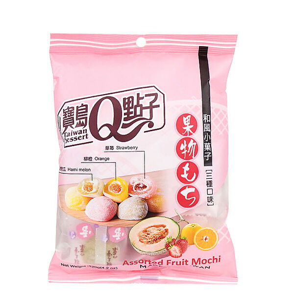 Моти Дайфуку Q-idea фруктовое ассорти (дыня, апельсин, клубника), 120 г