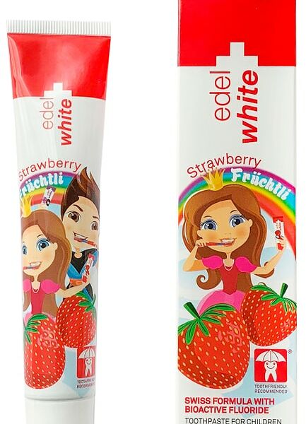 Зубная паста детская Edel+White Fruchtli Blueberry со вкусом клубники 50мл