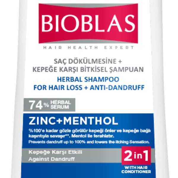 Шампунь для волос BIOBLAS с содержанием цинка против выпадения, 360мл