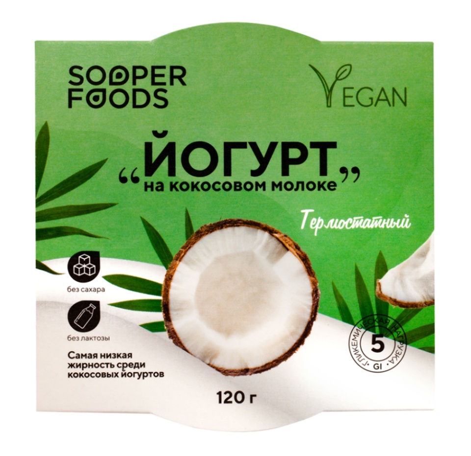 

Йогурт Sooperfoods на кокосовом молоке термостатный 120 г