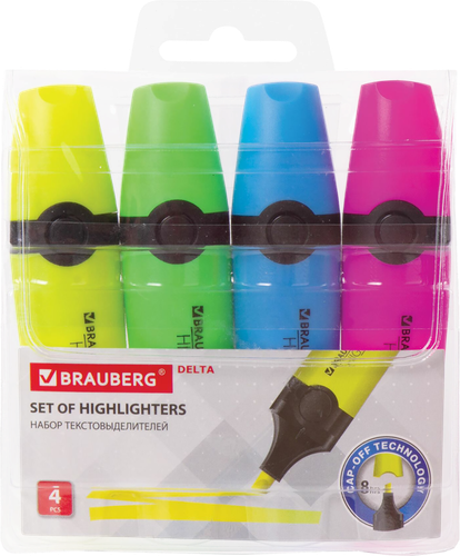 

Набор текстовыделителей BRAUBERG Delta, 1–5мм, в ассортименте, 4шт