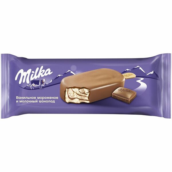 Мороженое Эскимо Milka Ванильное в молочном шоколаде