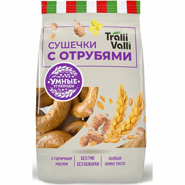 Сушечки Tralli Valli с отрубями, 200г