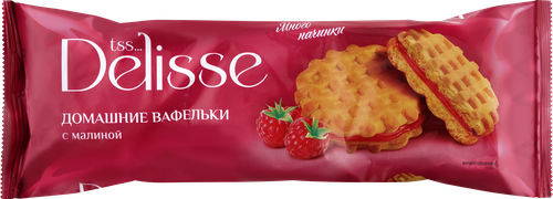 

Изделия хлебобулочные сдобные DELISSE Домашние вафельки с малиновой начинкой, 155г