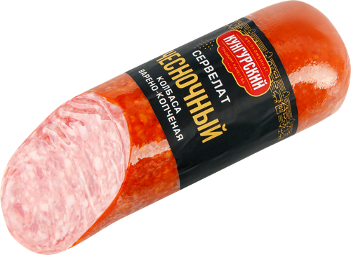 

Колбаса варено-копченая Кунгурский мясокомбинат Сервелат Чесночный 380 г