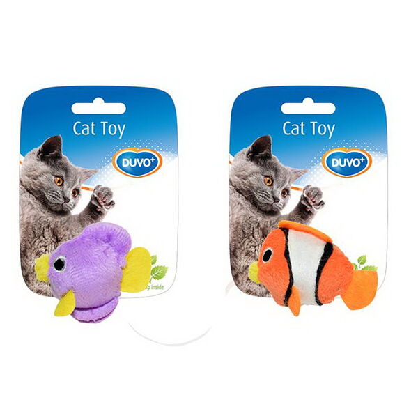 Игрушка для кошек Duvo+ Рыбка с кошачьей мятой 7,5 х 9 х 3,5 см в ассортименте