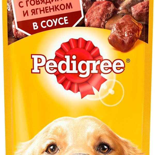Корм влажный Pedigree для собак говядина и ягненок в соусе