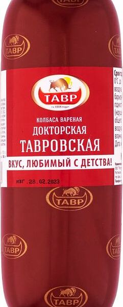 Колбаса Тавр Докторская Тавровская из мяса птицы вареная 400г