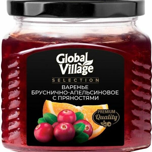Варенье Global Village selection бруснично-апельсиновое с пряностями 310г