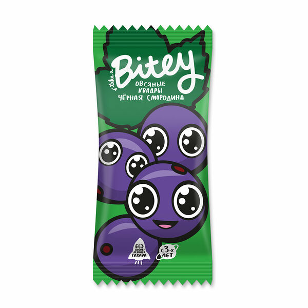 Батончик овсяно-фруктовый Take a Bitey Квадры Чёрная смородина с 3 лет