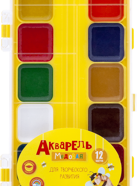 Акварель КАЛЯКА-МАЛЯКА 12 цветов, без кисти