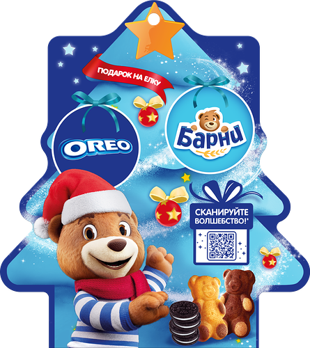 Набор пирожных бисквитных БАРНИ OREO Медвежонок Барни и печенье Oreo, 98г