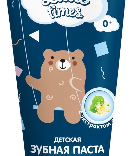 Зубная паста детская LITTLE TIMES с экстрактом липы, с 0 месяцев