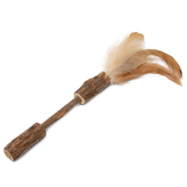 Triol игрушка Natural Палочка с перьями из мататаби 12 см.