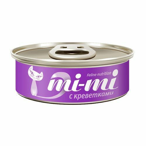 Корм Mi-Mi для кошек и котят, с креветками, 80 г